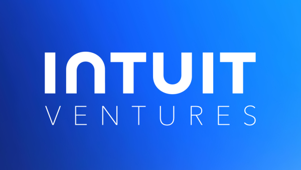 Intuit Ventures text in white over a blue gradient background.
